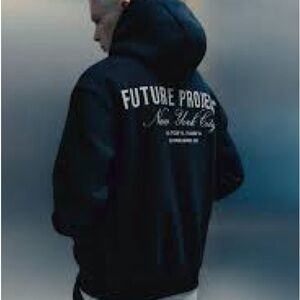Primark Black Oversized “ future projects”Hoodie